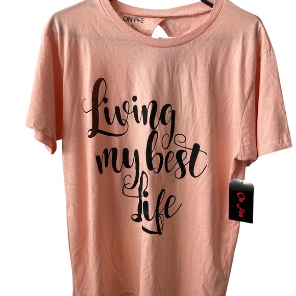 Summer “Living my best life” Short Sleeves Tshirt Large Brand New With Tag - Picture 6 of 6